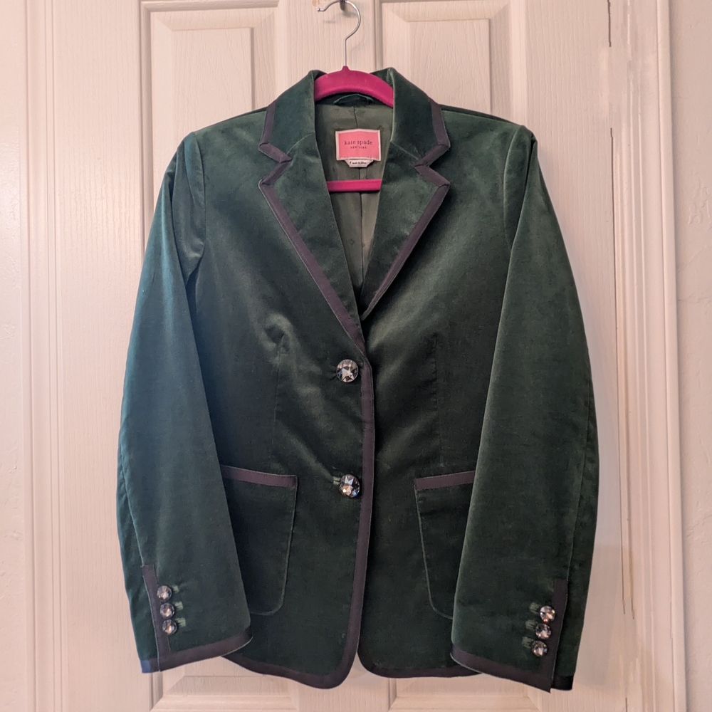 Kate Spade Green Velvet Women's Blazer